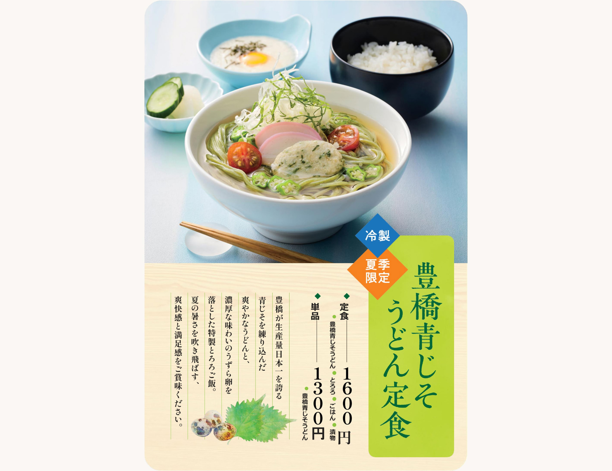 豊橋青じそうどん定食